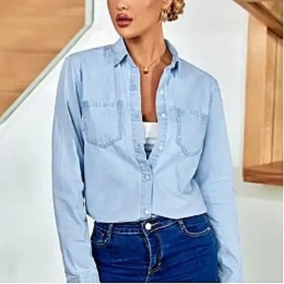 Tops - Light Denim Top | Size Small | NWOT